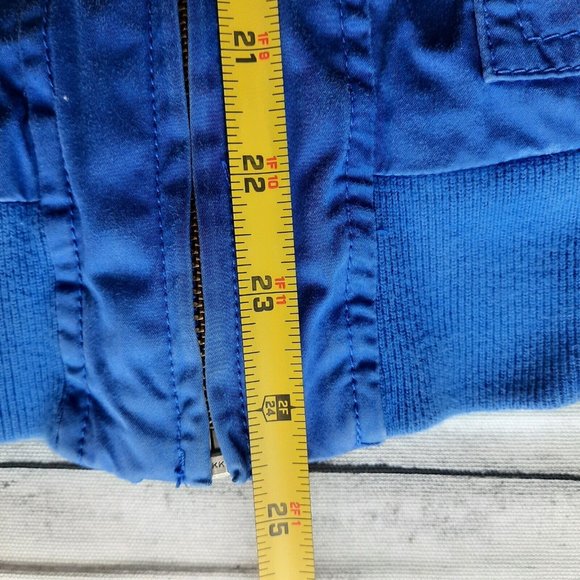 French Connection Jacket Mens Small Blue Shoulder Straps 6 Pockets - Picture 8 of 8